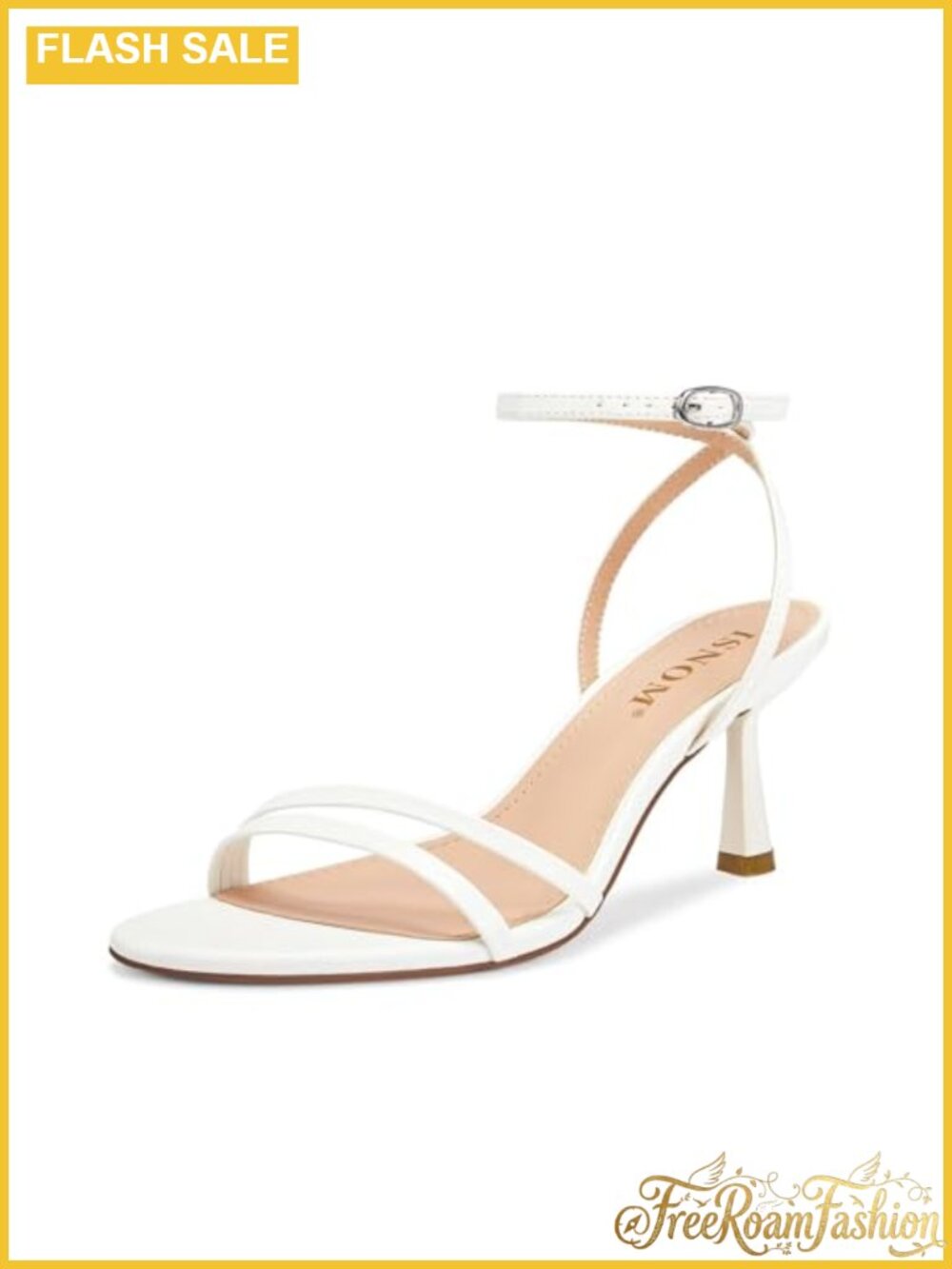 Faux Leather Kitten Heel Sandals Round Toe Ankle Strap Low Heel Summer